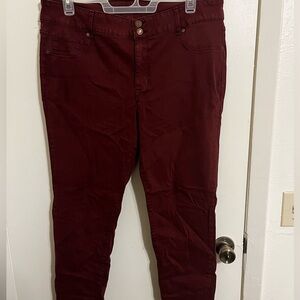 M Jeans by Maurice's Size 18R Women's Skinny High Rise Denim Red Plus Size